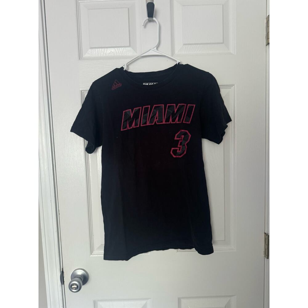 Adidas Miami Heat Dwyane Wade Black Shirt Jersey #3 Size Small